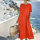 🌺Lässiges Midi-Kleid für Damen mit unregelmäßig angeordneten Knöpfen