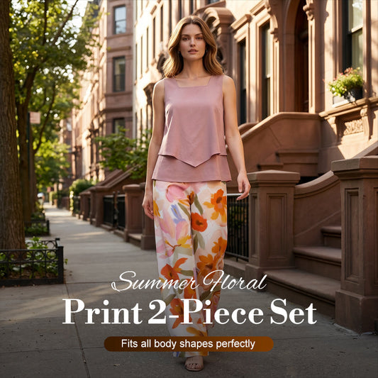 🌺Zweiteiliges Sommer-Set für Damen mit Blumenmuster
