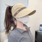 🧢 Damen-Sonnenhut mit breiter Krempe ✅ Öffnung für den Pferdeschwanz & UV-Schutz | Leichte Outdoor-Baseballkappe ☀️