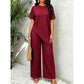 🌺Set aus einem Oberteil mit asymmetrischem Saum und einer Hose mit weitem Bein
