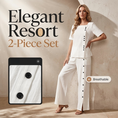 2-teiliges Set aus einem lässigen Oberteil und einer Hose mit weitem Bein für Damen