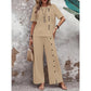 2-teiliges Set aus einem lässigen Oberteil und einer Hose mit weitem Bein für Damen