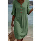 👗 Damen Kleid aus Baumwolle – einfarbig, bequem & atmungsaktiv – ideal für Alltag, Strand & Freizeit – leichter, lässiger Schnitt