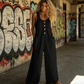 👖Ärmelloser Jumpsuit für Damen mit weitem Bein und Taschen