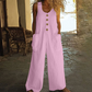 👖Ärmelloser Jumpsuit für Damen mit weitem Bein und Taschen
