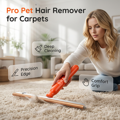 📢📢50 % Rabatt!!🥳🧹 🐾 Langstieliger Tierhaarentferner für Teppiche – Mühelos, wiederverwendbar & perfekt für Haus und Auto ✨