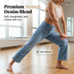 👖Lässige Damenjeans mit weitem Bein und aufgesetzten Taschen
