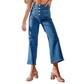 👖Lässige Damenjeans mit weitem Bein und aufgesetzten Taschen