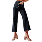 👖Lässige Damenjeans mit weitem Bein und aufgesetzten Taschen