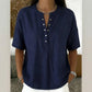 🌺Lässiges Damen-Shirt mit kurzen Ärmeln und V-Ausschnitt