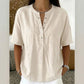 🌺Lässiges Damen-Shirt mit kurzen Ärmeln und V-Ausschnitt