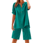 🌺2-teiliges Outfit-Set aus Baumwolle und Leinen für Damen