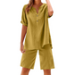 🌺2-teiliges Outfit-Set aus Baumwolle und Leinen für Damen