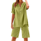 🌺2-teiliges Outfit-Set aus Baumwolle und Leinen für Damen