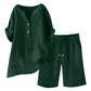 🌺2-teiliges Outfit-Set aus Baumwolle und Leinen für Damen