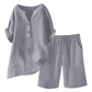🌺2-teiliges Outfit-Set aus Baumwolle und Leinen für Damen