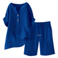 🌺2-teiliges Outfit-Set aus Baumwolle und Leinen für Damen