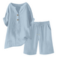🌺2-teiliges Outfit-Set aus Baumwolle und Leinen für Damen