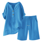 🌺2-teiliges Outfit-Set aus Baumwolle und Leinen für Damen