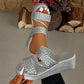 👠55% RABATT!🌺Damen-Plateausandalen mit gewebtem Riemen