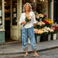 🌺Damenhose mit weitem Bein und Vintage-Blumenmuster
