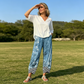🌺Damenhose mit weitem Bein und Vintage-Blumenmuster
