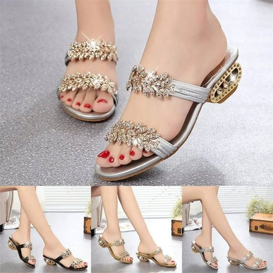 📢📢Letzter Tag – 55 % Rabatt!! ⏰Modische Damen Sandalen mit Strass – Bequem & Stilvoll 👡 Für Sommer & Freizeit