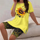 🌺Lässiges Set aus bedrucktem Tunika-Oberteil und Shorts für Damen