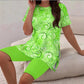 🌺Lässiges Set aus bedrucktem Tunika-Oberteil und Shorts für Damen