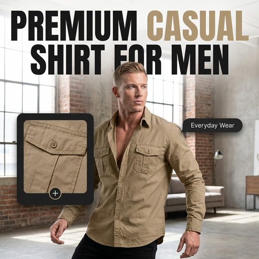 👔Lässiges Langarmhemd für Herren mit Taschen
