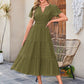 ☀️ Sommerliches Damen-Maxikleid mit V-Ausschnitt – Lässig, luftig & in vielen Farben erhältlich!