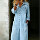 👖Lässiger Damen-Jumpsuit aus Denim mit langen Ärmeln