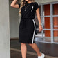 🌺2-teiliges Set aus Damen-T-Shirt und Rock mit Kordelzug