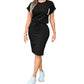 🌺2-teiliges Set aus Damen-T-Shirt und Rock mit Kordelzug