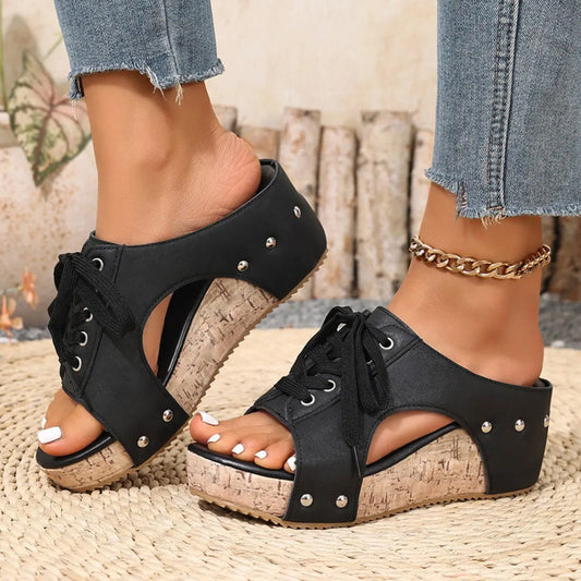 🌺Peep-Toe-Sandalen mit Keilabsatz für Damen