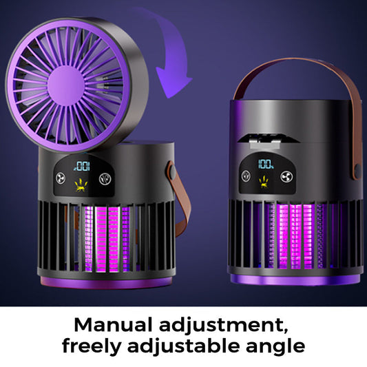 🔥Zeitlich begrenztes Angebot: 55 % Rabatt🔥 Tragbarer, wiederaufladbarer Ventilator mit UV-Insektenvernichter-Lampe
