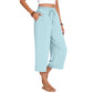 ✨Caprihose für Damen aus Baumwoll-Leinen mit weitem Bein