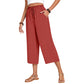 ✨Caprihose für Damen aus Baumwoll-Leinen mit weitem Bein