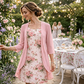 🌺Elegantes 2-teiliges Set aus Chiffonkleid und Strickjacke für Damen