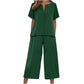🌺Set aus kurzärmeligem Oberteil und Hose mit weitem Bein für Damen