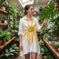 🔥Neuheiten mit 50 % Rabatt – Damen-Hemdkleid mit Blumenmuster und Knöpfen
