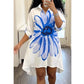 🔥Neuheiten mit 50 % Rabatt – Damen-Hemdkleid mit Blumenmuster und Knöpfen