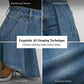 👖Damen Hochtaillierte Weitbein-Jeans mit High-Low-Saum