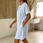 👗Damen lässiges gestreiftes Kurzarm-T-Shirt-Kleid