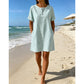 👗Damen lässiges gestreiftes Kurzarm-T-Shirt-Kleid