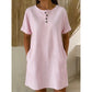 👗Damen lässiges gestreiftes Kurzarm-T-Shirt-Kleid