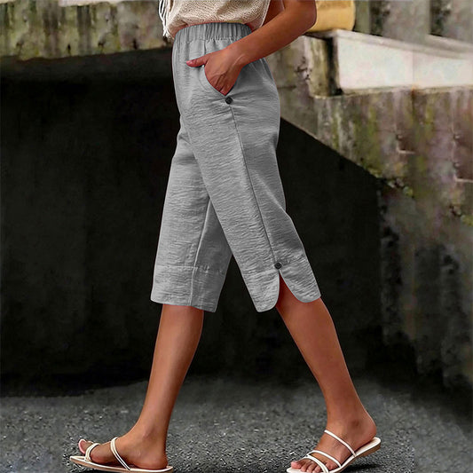 👖 Damen atmungsaktive Freizeit-Caprihosen – luftig, bequem & vielseitig – perfekt für Alltag, Strand & Reisen