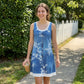 👗Zweiteiliges Damenkleid aus Kunstleder mit Jeansprint