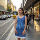 👗Zweiteiliges Damenkleid aus Kunstleder mit Jeansprint