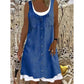👗Zweiteiliges Damenkleid aus Kunstleder mit Jeansprint